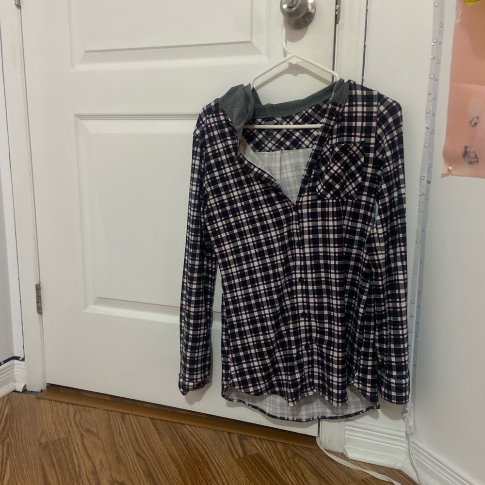 Plaid Hooded Shirt